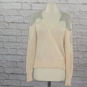 Vintage 80s Knit Pastel Angora Lambswool Sweater